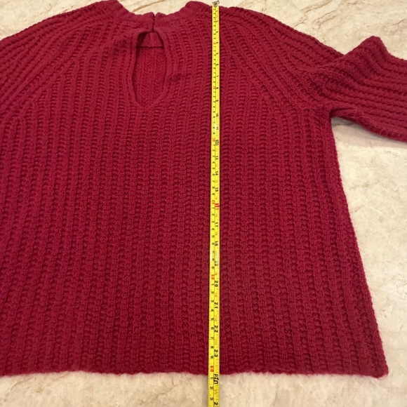 360 Cashmere Wool Blend Sweater Open Back Women's M Red - Picture 9 of 9